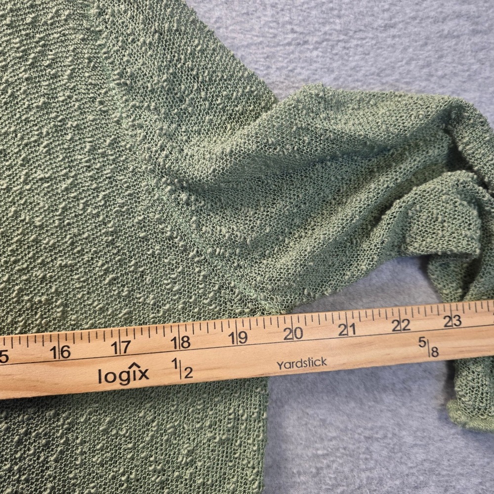 Papa Vancouver Sheer Cardigan Womens XL Sage Green Boho 3/4 Sleeve Open Knit - Picture 13 of 14